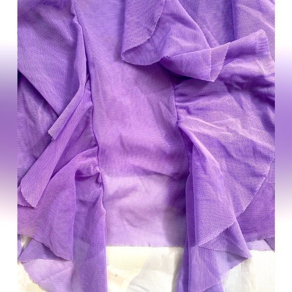 VICTORIA'S SECRET Mesh Lace  Ruffle Lilac Purple Negligee Women's Sz Small - Picture 6 of 9